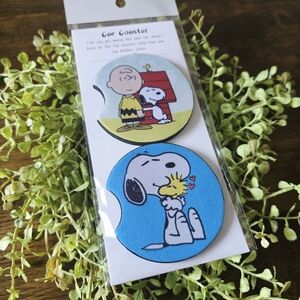 Peanuts Snoopy & Charlie Brown Car Coasters